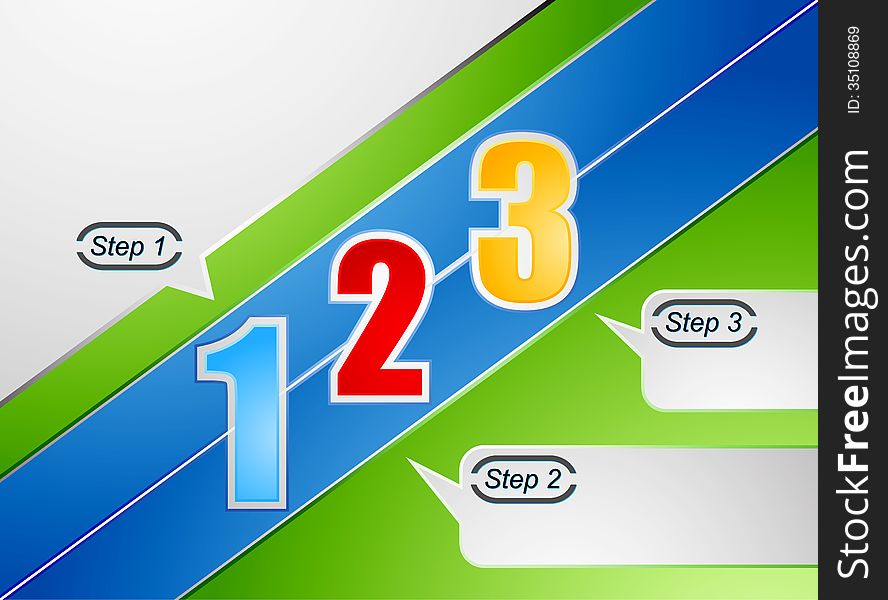 Step number business concepts display background