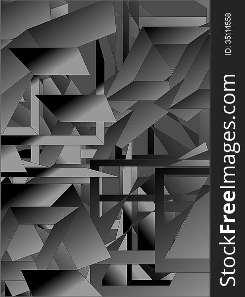 Different gray geometric shapes on a gray background. Different gray geometric shapes on a gray background.