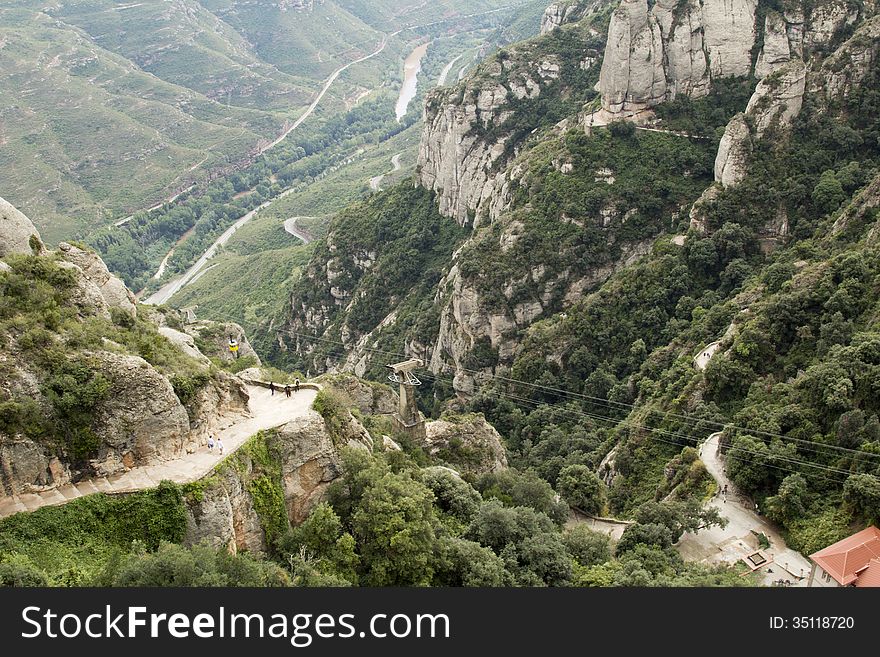 Spain. Kataloniya.Gory an array and The monastery Montserrat. Landscapes and Attractions. Spain. Kataloniya.Gory an array and The monastery Montserrat. Landscapes and Attractions