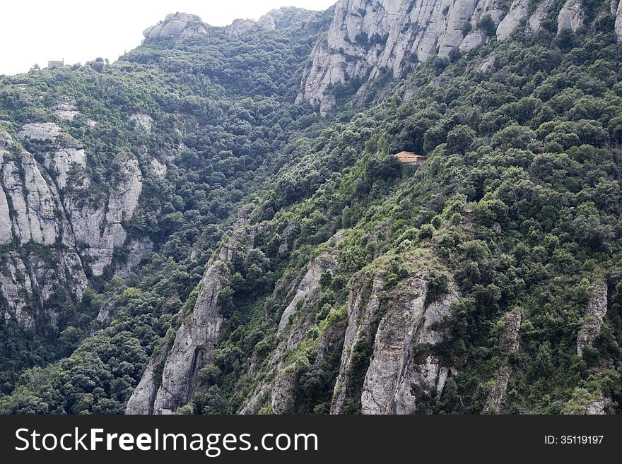 Spain. Kataloniya.Gory an array and The monastery Montserrat. Landscapes and Attractions. Spain. Kataloniya.Gory an array and The monastery Montserrat. Landscapes and Attractions