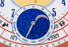 Close-up On Giant Calendar Wall Clock Stock Images Close-up On Giant Calendar Wall Clock Stock Images