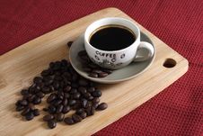 A Cup Of Robusta Coffee At And Coffee Beans Stock Image A Cup Of Robusta Coffee At And Coffee Beans Stock Image