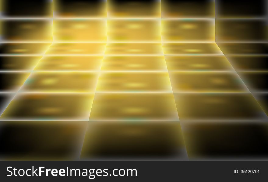 Yellow abstract vector perspective background