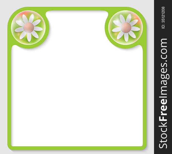 Vector text frame with flowers