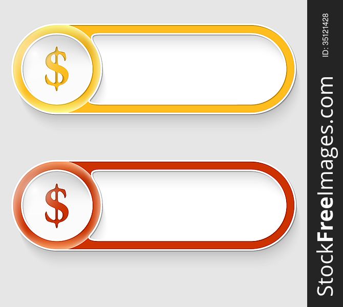 Two vector abstract buttons with dollar sign