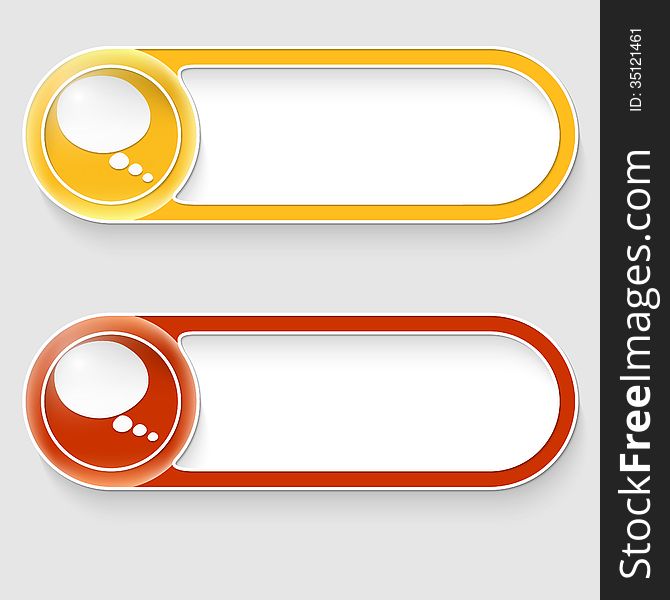 Two vector abstract buttons with speech bubble