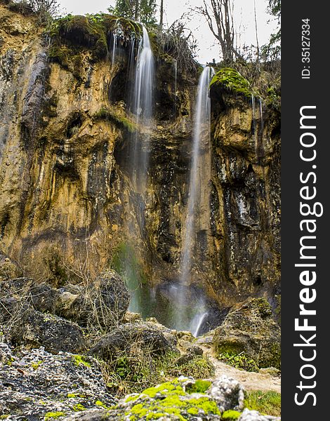 A 12 meters waterfall named Pisoaia, in Apuseni Mountains. A 12 meters waterfall named Pisoaia, in Apuseni Mountains