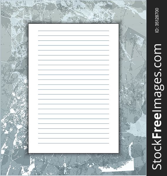 A sheet of white paper notebook with space for writing