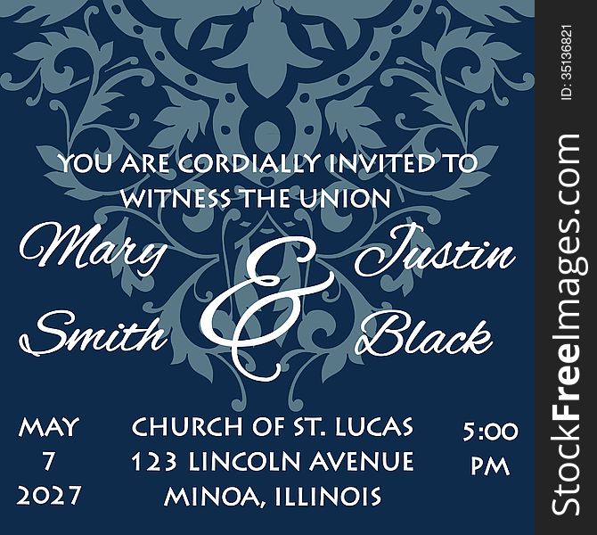 Wedding card or invitation with abstract floral background