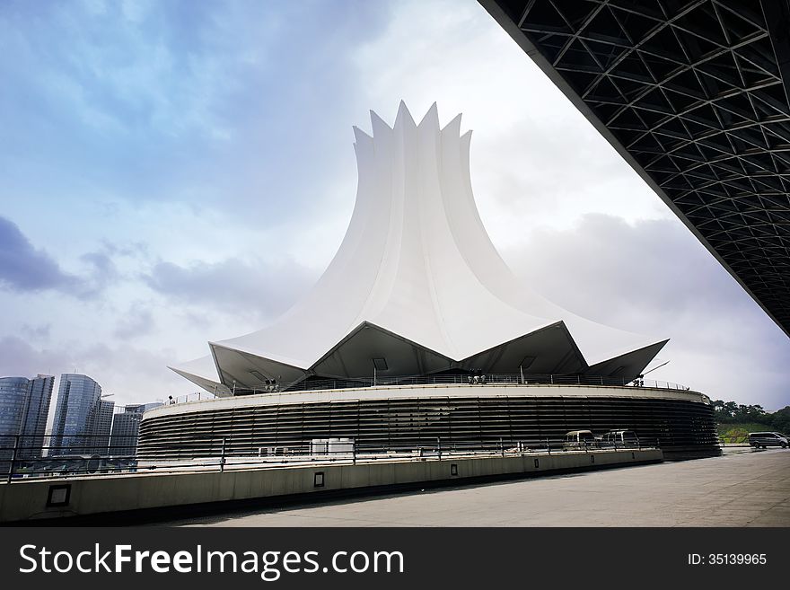 The exterior of International Convention and Exhibition Center, Nanning, China. The exterior of International Convention and Exhibition Center, Nanning, China.