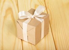 Gift Box From A Kraft Paper Stock Photo Gift Box From A Kraft Paper Stock Photo