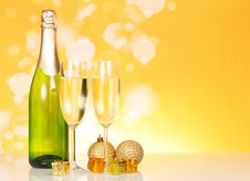 Bottle Of Champagne And Two Glasses Stock Photo Bottle Of Champagne And Two Glasses Stock Photo