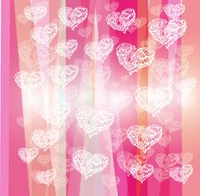 White Hearts On Pink Stripes Background Royalty Free Stock Image White Hearts On Pink Stripes Background Royalty Free Stock Image