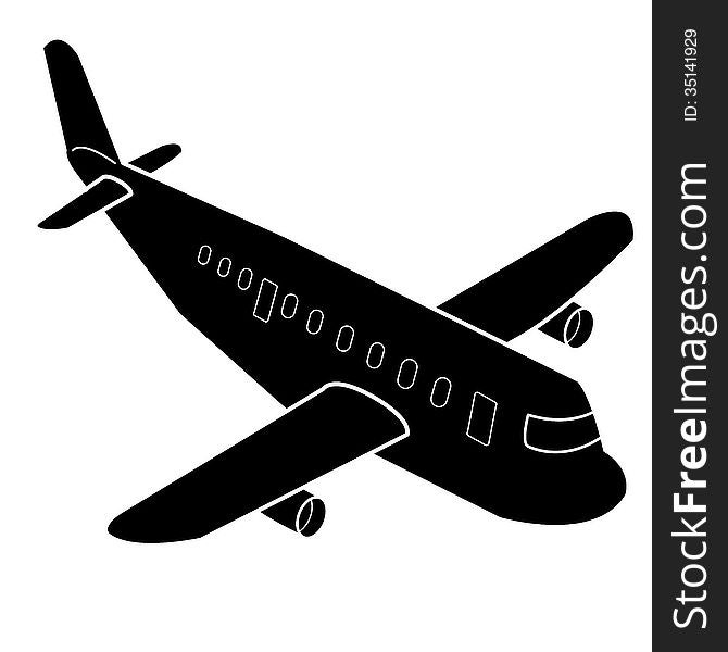 Airplane cartoon Silhouette vector