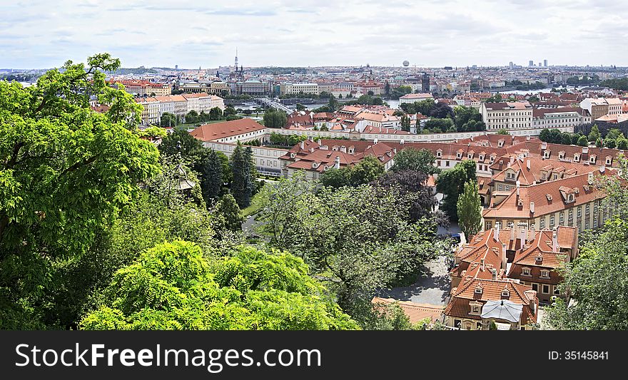 Cityscape in the center of Prague. Cityscape in the center of Prague.