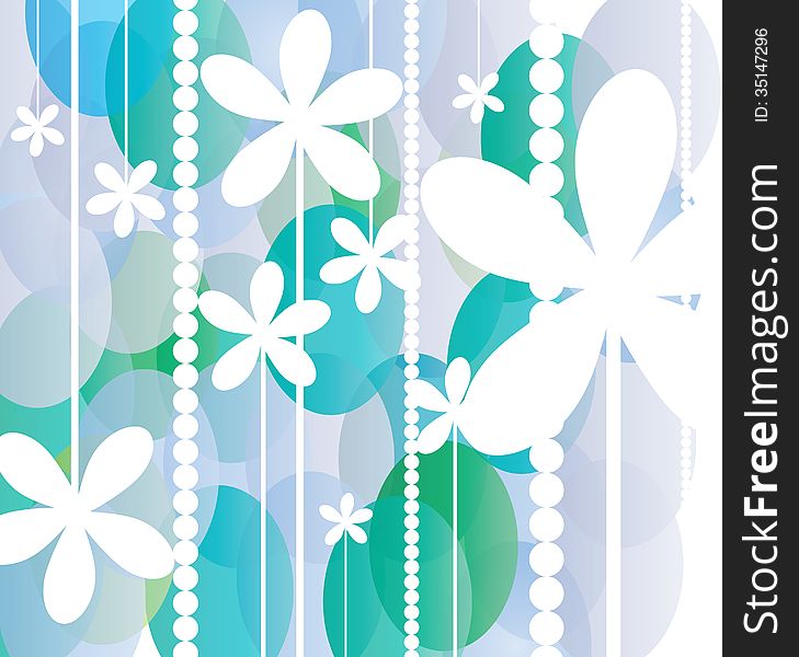 Vector abstract image with white flowers. Vector abstract image with white flowers