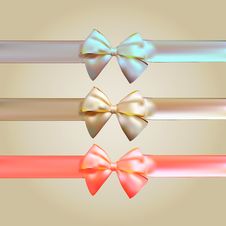 Colorful Silk Ribbon With Bow Set Royalty Free Stock Photo Colorful Silk Ribbon With Bow Set Royalty Free Stock Photo