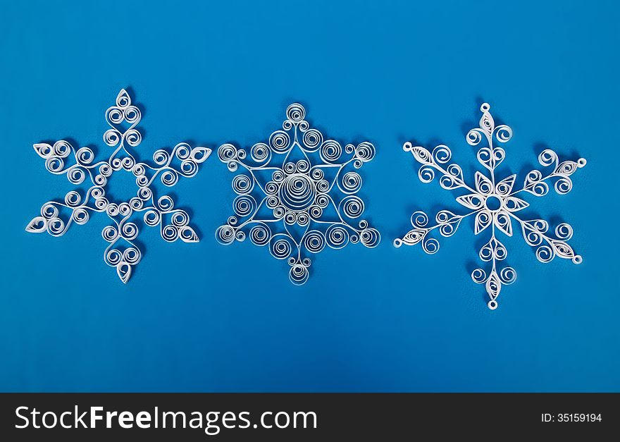 Three Paper Christmas Snowflakes, Self-made