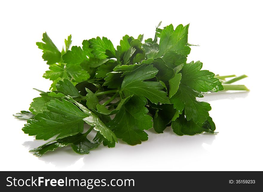 Parsley bunch isolated on white