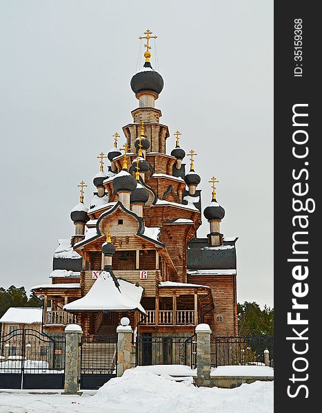 Christian church in Russia. Chelyabinsk region.