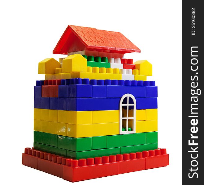 Toy House Out Of Colored Blocks