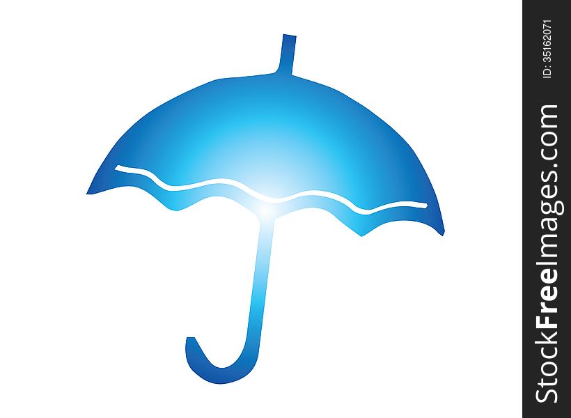 Llustration art of a umbrella logo with isolated background.