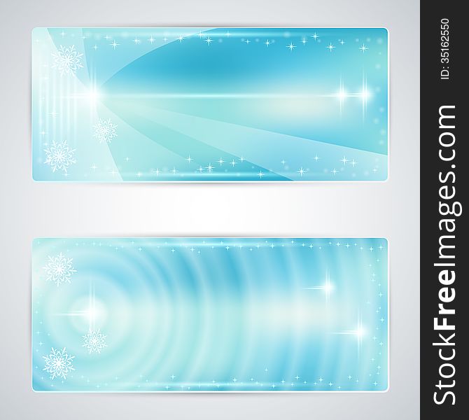 The blue Christmas vector cards with light effects
