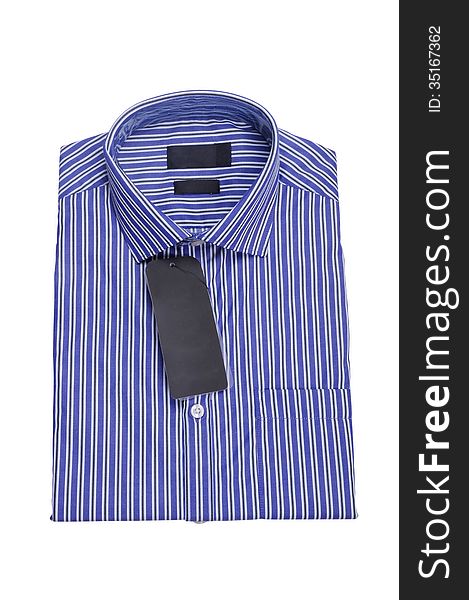 Blue striped shirt on isolated background