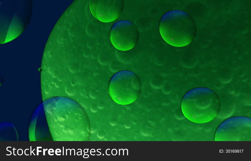 Blue-green Background With Bubbles