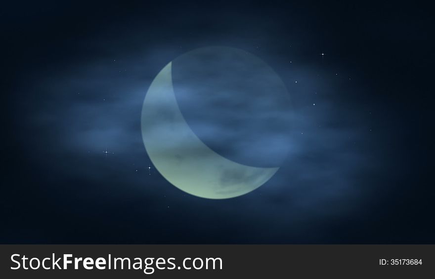 Moon And Clouds