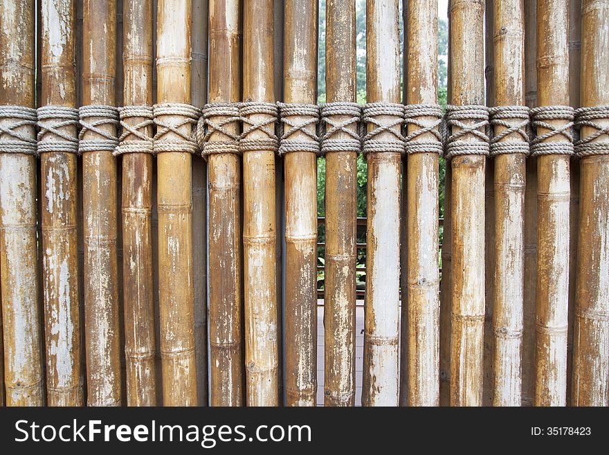 Bamboo wall as the background. Bamboo wall as the background