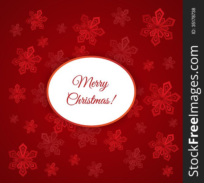 Christmas card with snowflakes. Template with place for text