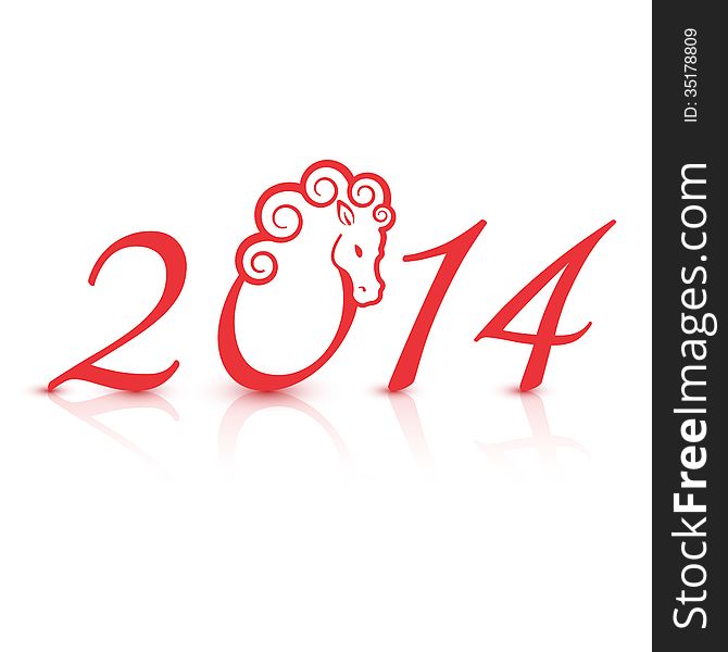 Vector Illustration For The 2014 New Year