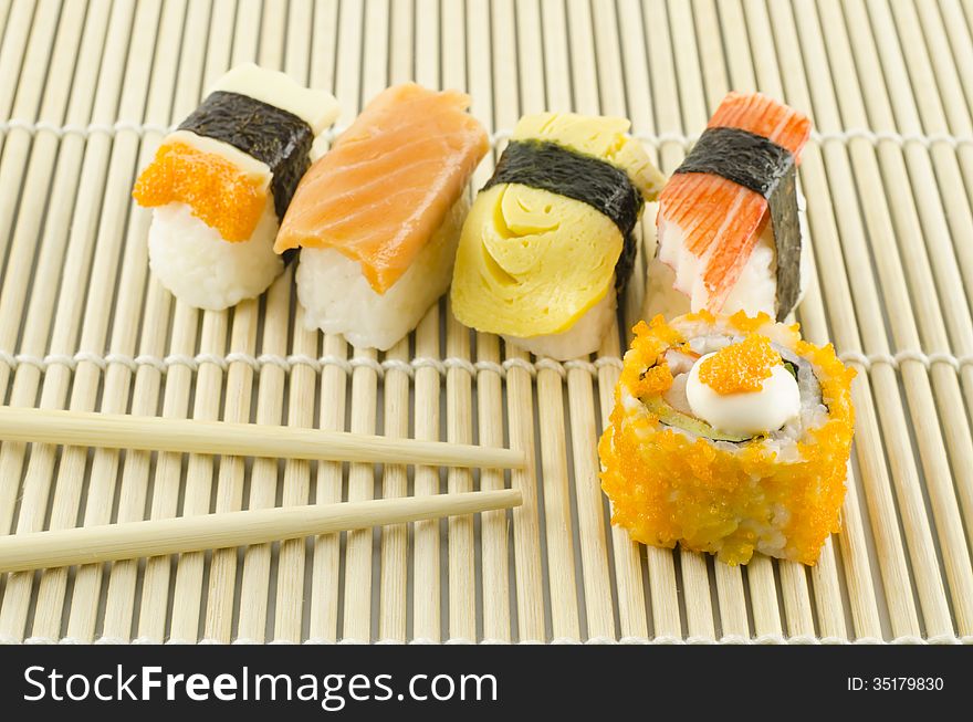 Asia traditional japanese food call fresh sushi. Asia traditional japanese food call fresh sushi