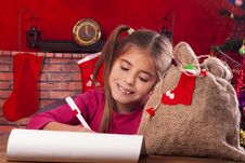 Little Girl At Christmas Time Royalty Free Stock Photo Little Girl At Christmas Time Royalty Free Stock Photo