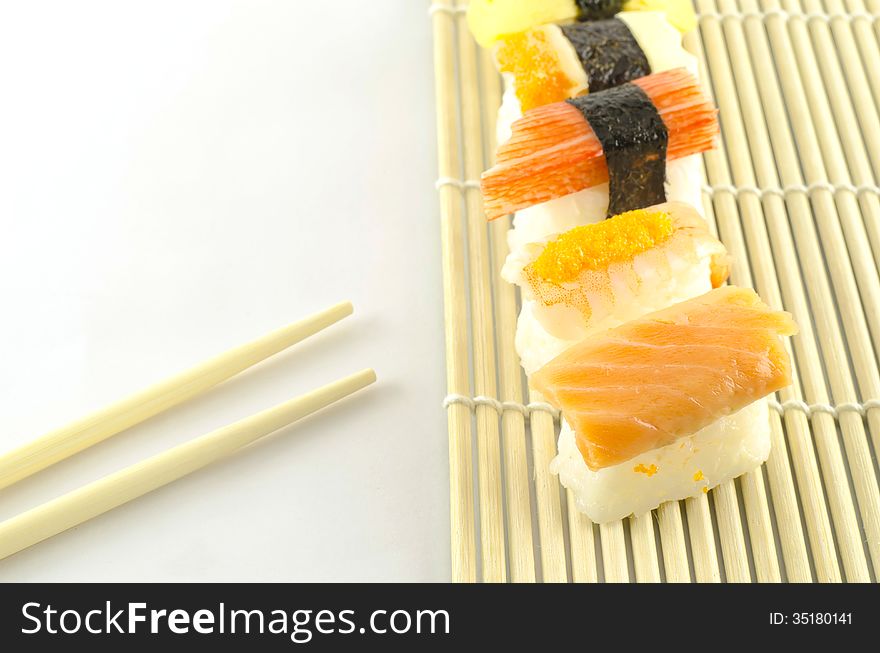 Fresh sushi traditional japanese food