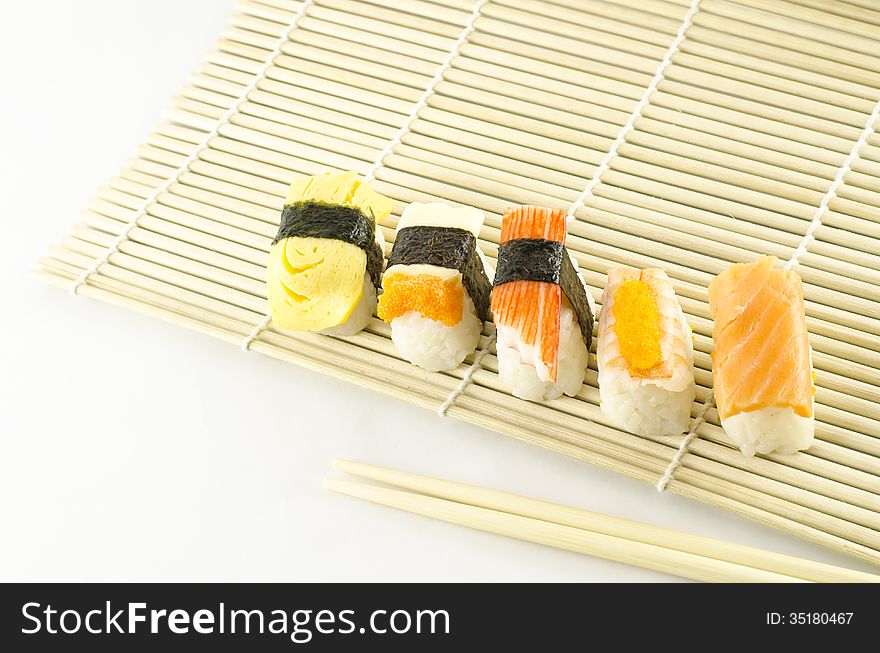 Fresh sushi traditional japanese food