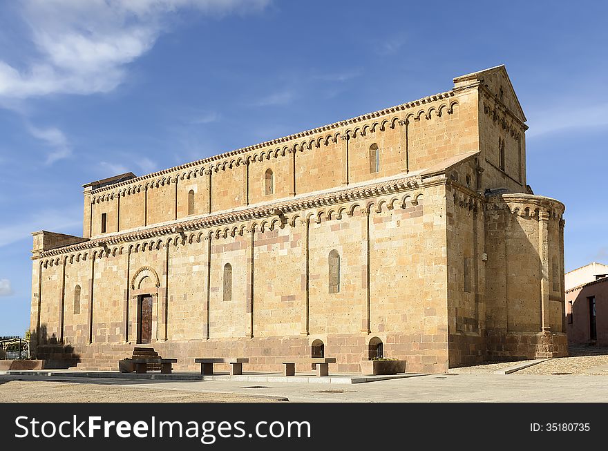 Cathedral of Saint Mary of Montserrat. Built in 1213, in the Judicial period, it was the main church of the diocese of Sulcis until 1503. South Western Sardinia.