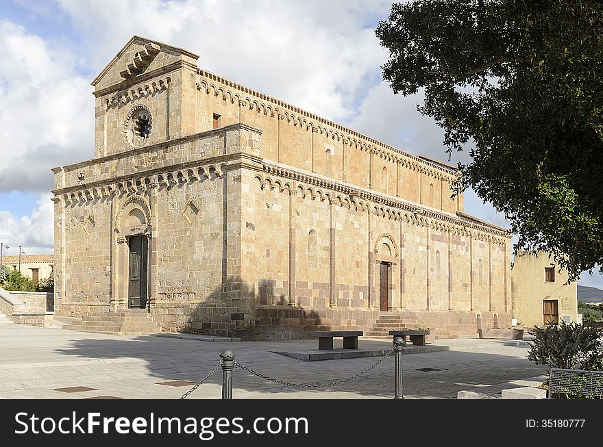 Cathedral of Saint Mary of Montserrat. Built in 1213, in the Judicial period, it was the main church of the diocese of Sulcis until 1503. South Western Sardinia.