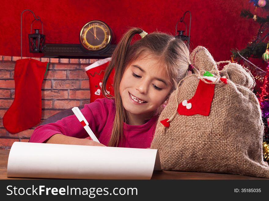 Little girl at Christmas time- christmas decoration