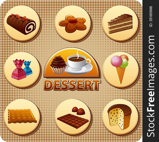 Illustration for cover of dessert menu