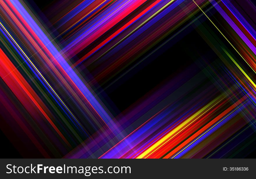 Striped abstract design on dark background. Vector illustration.