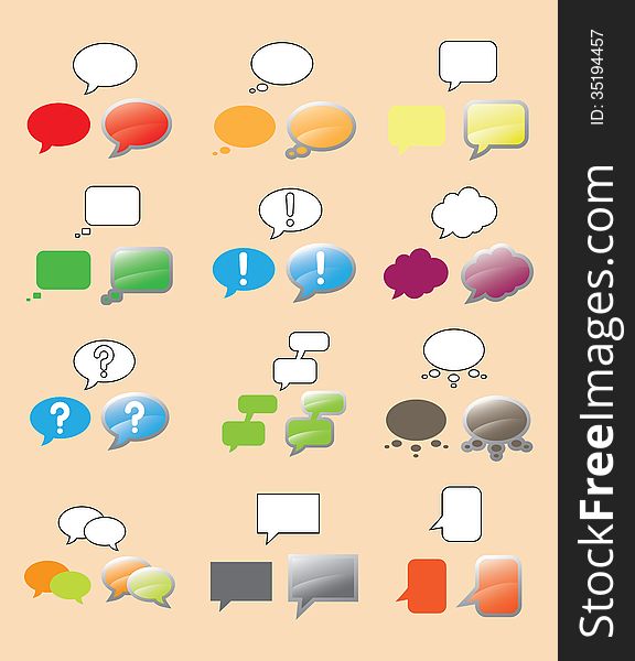 Text Bubbles Comix Style Set. Text Bubbles Comix Style Set