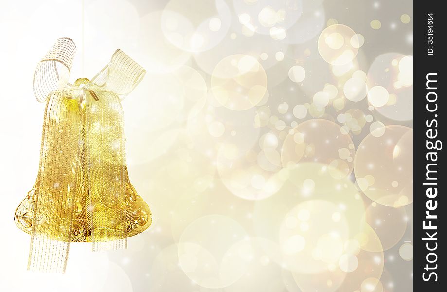 Yellow Gold New Year Christmas Bell Background image