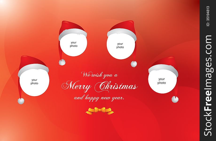 Christmas invitation with empty place for your photo. Christmas invitation with empty place for your photo.