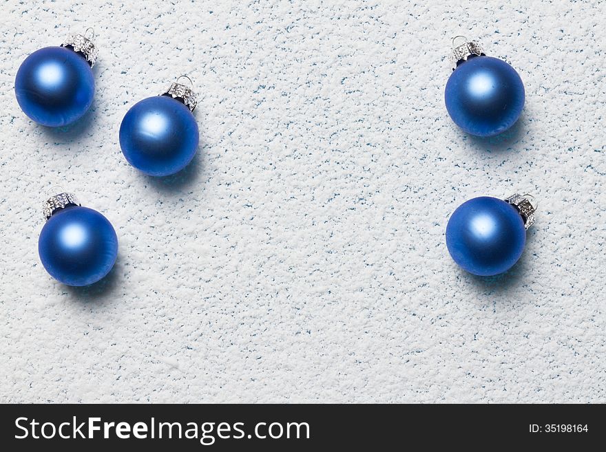 Winter christmas background baubles in snow. Winter christmas background baubles in snow