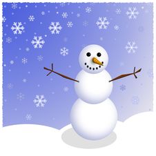 Winter Snowman Scene Royalty Free Stock Photo Winter Snowman Scene Royalty Free Stock Photo