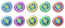 Earth Rollover Buttons Stock Photography Earth Rollover Buttons Stock Photography