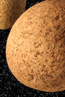Two Granite Rock Planet Stock Image