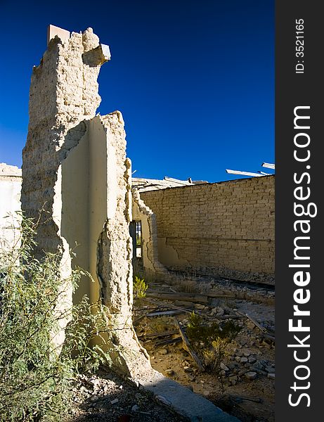 The remains of very old adobe brick walls. The remains of very old adobe brick walls.